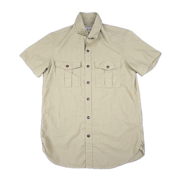 Wallace & Barnes Other - Wallace & Barnes‎ Men's Cotton Short-Sleeve Shirt S Beige Workwear Safari Woven